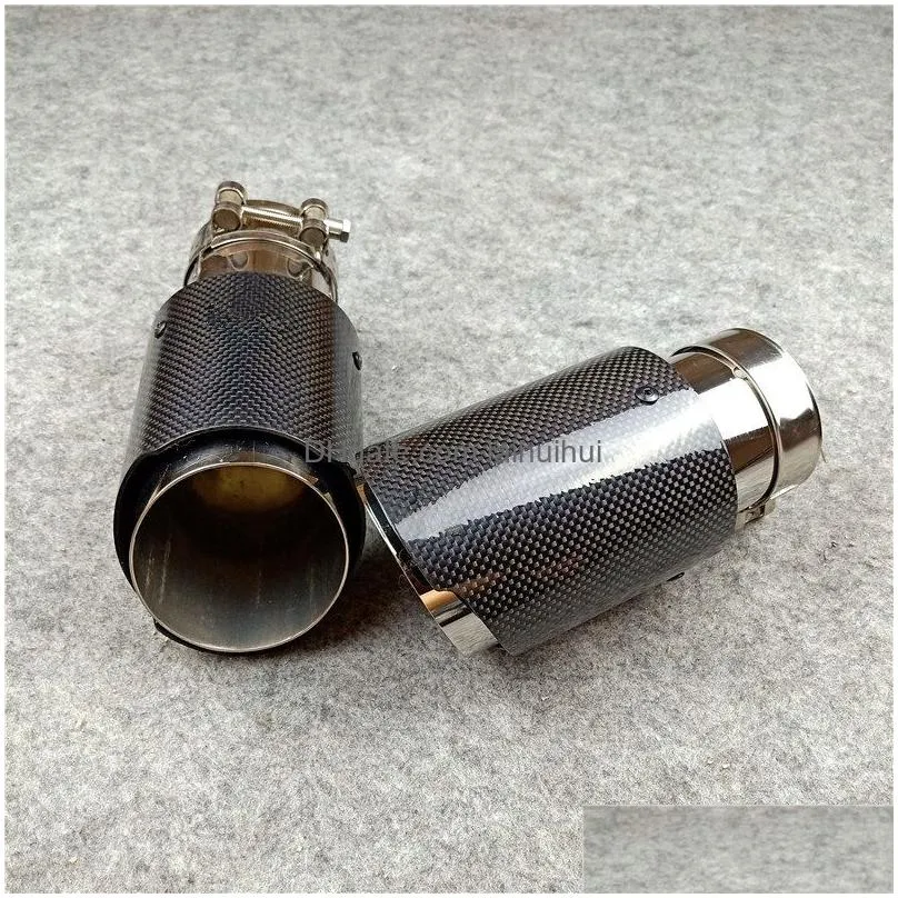 Exhaust Pipe Wholesale Car Styling Escape Akrapovic Muffler Glossy Carbon Tips Exhausts End Pipes Drop Delivery Mobiles Motorcycles Dhr4P