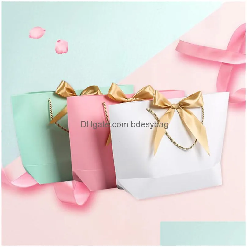present box for pajamas clothes books packaging gold handle paper box bags kraft paper gift bag with handles 28x9x20cm lx1153