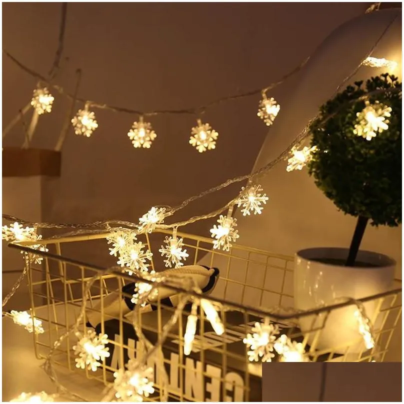 Christmas Decorations Christmas Decorations Ornaments Tree Led Snowflakes Lights String Garland Holiday Natal Navidad Kerst Home Decor Dhmsm