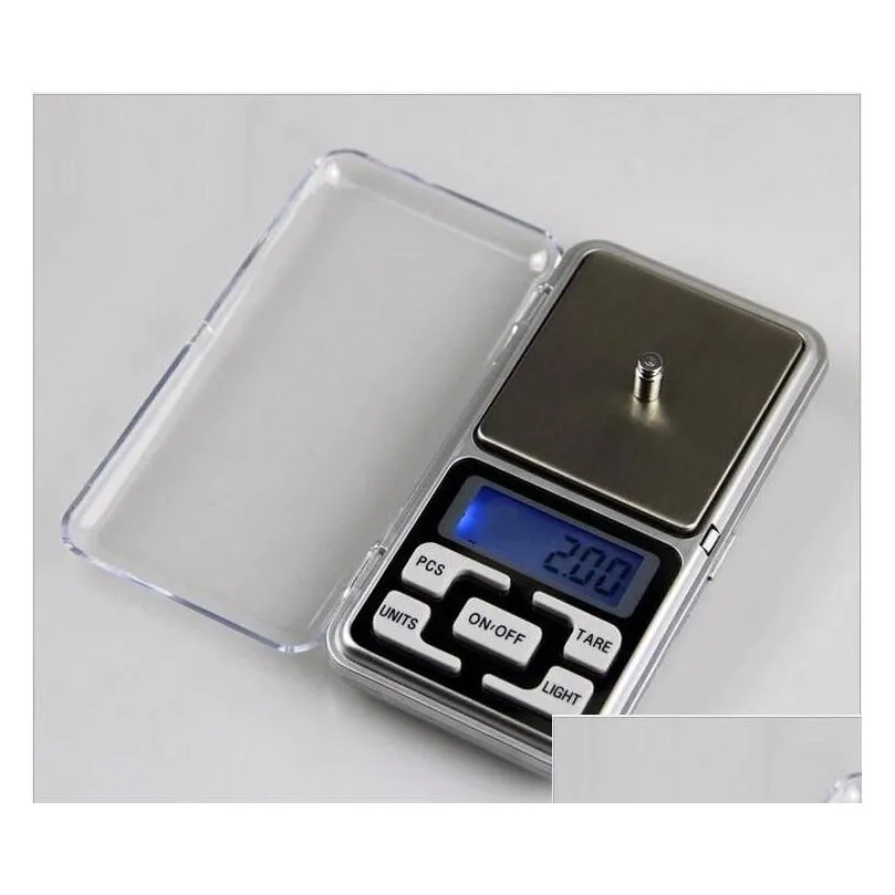 Weighing Scales Wholesale Digital Scales Jewelry Scale Gold Sier Coin Grain Gram Pocket Size Herb Mini Electronic Backlight 100G 200G Dhpys