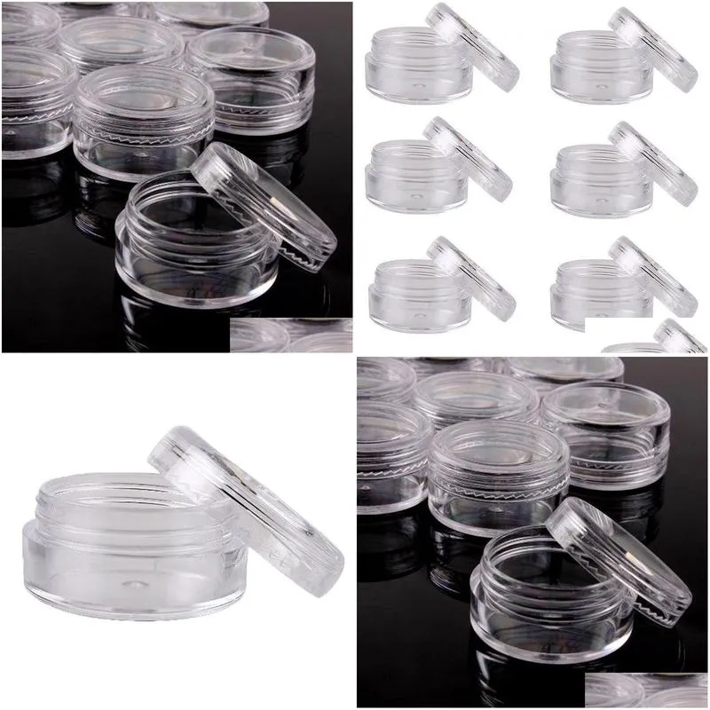 Packing Bottles Wholesale 3G/5G/10G Clear Plastic Cosmetic Sample Container Jars Pot Drop Delivery Office School Business Industrial P Dhlss