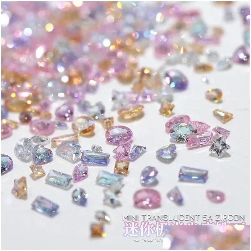 Nail Art Decorations Nail Art Decorations 50Pcs Enhancement Ice Penetrating Zircon Explosion Flash 5A Mini Pointed Bottom Diamond Cogn Dhdpl