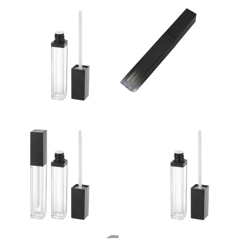 Packing Bottles Wholesale Lip Gloss Tube Empty 5Ml Container Makeup Oil Square Plastic Tubes With Drop Delivery Office School Business Dhm1F