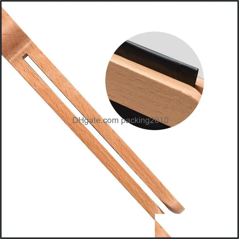 design wooden coffee scoop with bag clip tablespoon solid beech wood measuring tea bean spoons clips gift wholesale paa9985