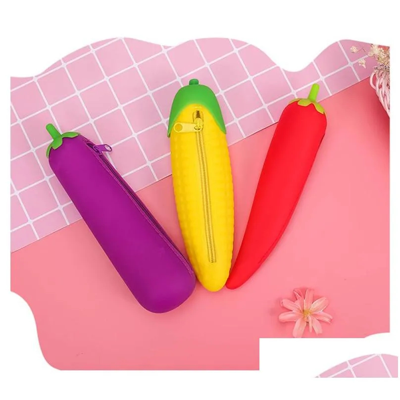 22cm Cute Vegetables coin pen bag Purse Keychain Children Adult Silicone Toy Pressure Relief Board Controller Toys Creativity Popper