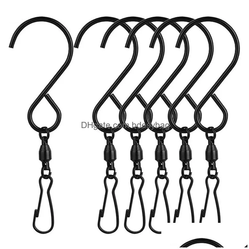spinning swivel clips stainless steel sshaped hooks for wind chimes wind spinners wall hangers multifunctional rotatable lx4811