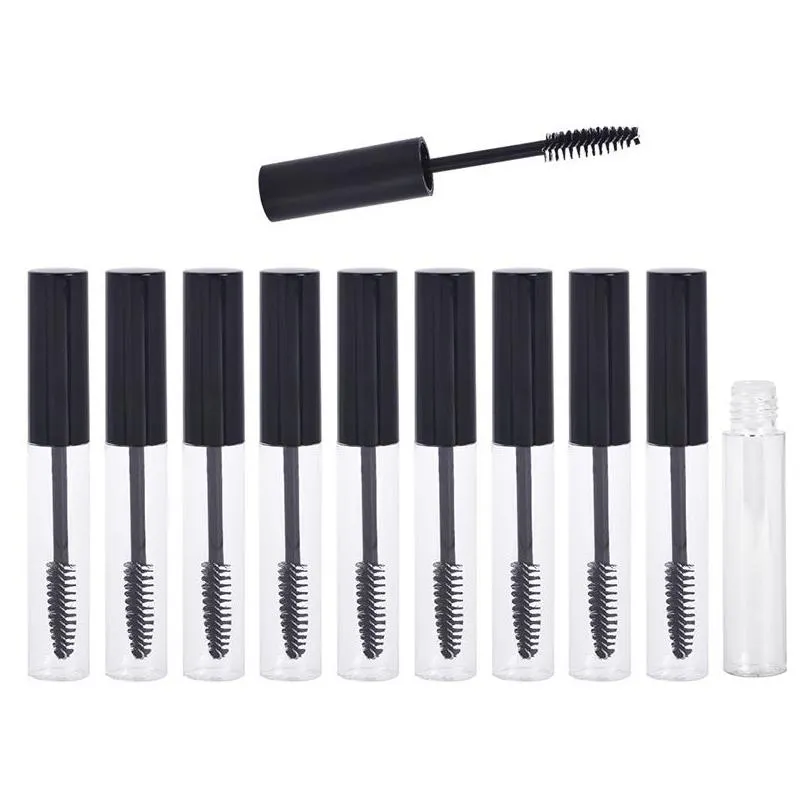 Packing Bottles Wholesale 3.5Ml Stic Petg Small Clear Empty Mascara Tube Vial/Bottle/Container With Black Cap For Eyelash Growth Mediu Dhaix