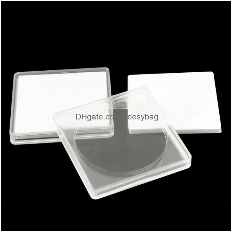 square coin storage boxes capsule dollar coins snaps badge collection box for home bedroom office coin protector supplies lx5396