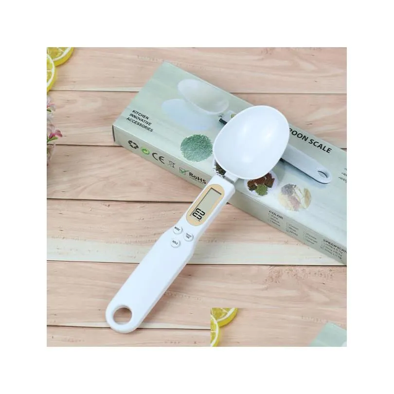 Measuring Tools Measuring Tools Electronic Kitchen Scale 500G 0.1G Lcd Digital Food Flour Spoon Mini Tool For Milk Coffee Drop Deliver Dhgwx