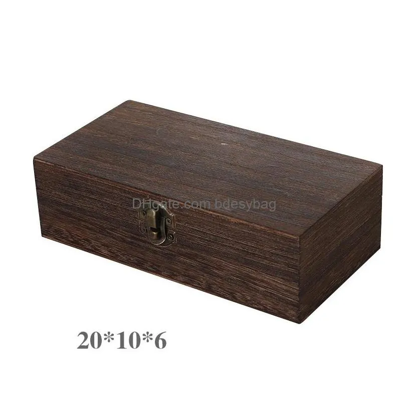 retro jewelry box organizer desktop natural wood clamshell storage case home decoration handcrafted wooden gift boxes lx4905