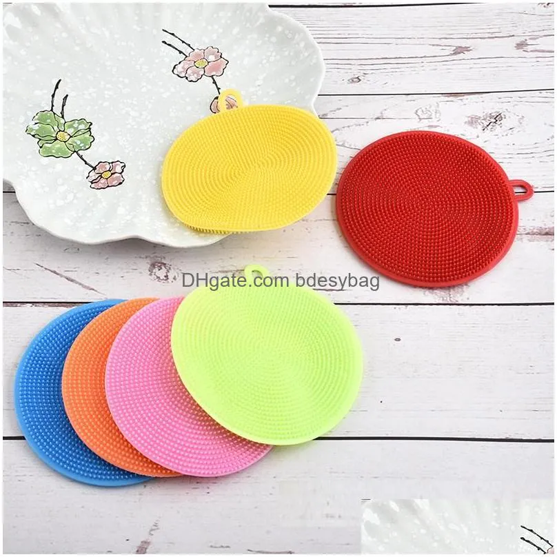 silicone cleaning brush dish pot pan brushes fruit and vegetable washing brush kitchen cleaning gadgets w0291