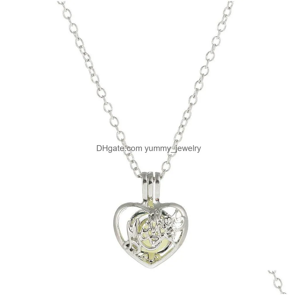 Pendant Necklaces Voleaf Designer Gold Plated Heart Pendant Necklaces 2023 Choker Trendy Drusy Zodiac For Men Luminous Jewelry Women V Dhlt3