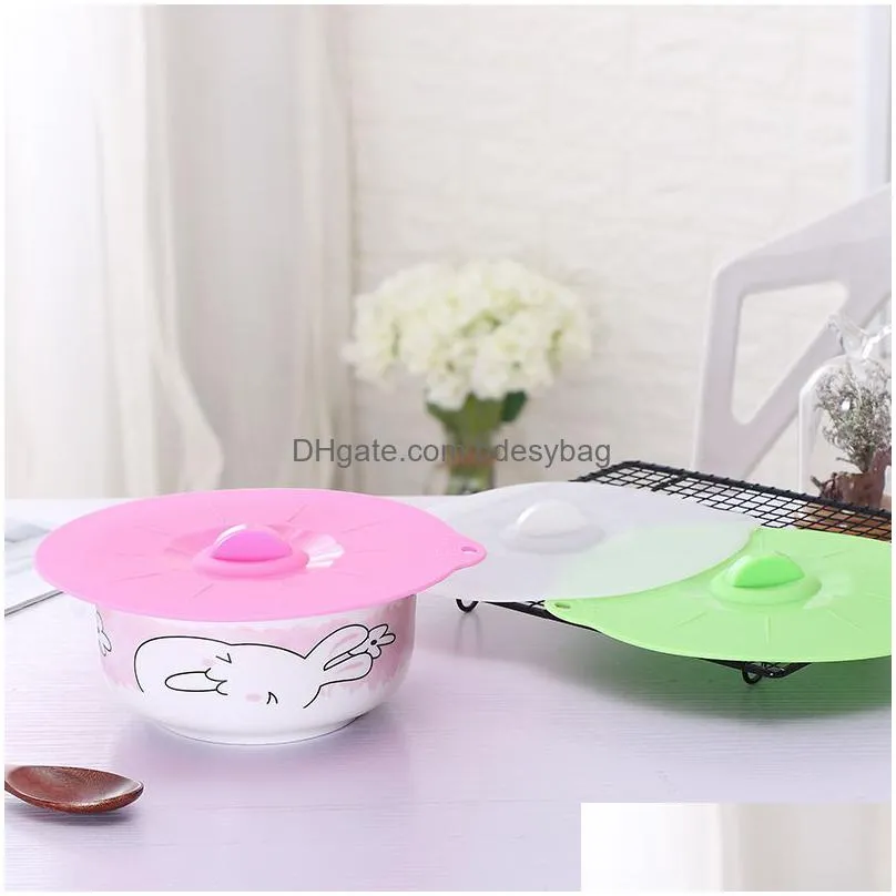 diameter 19.5cm cooking pot pan lid silicone multifunction microwave bowl cover  keeping reusable food wrap tools lx5436