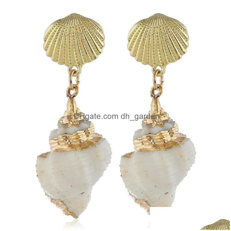 dangle chandelier lateefah fashion conch shell pendant earing trendy ladies earrings gifts for girls women accessories jewelry ear