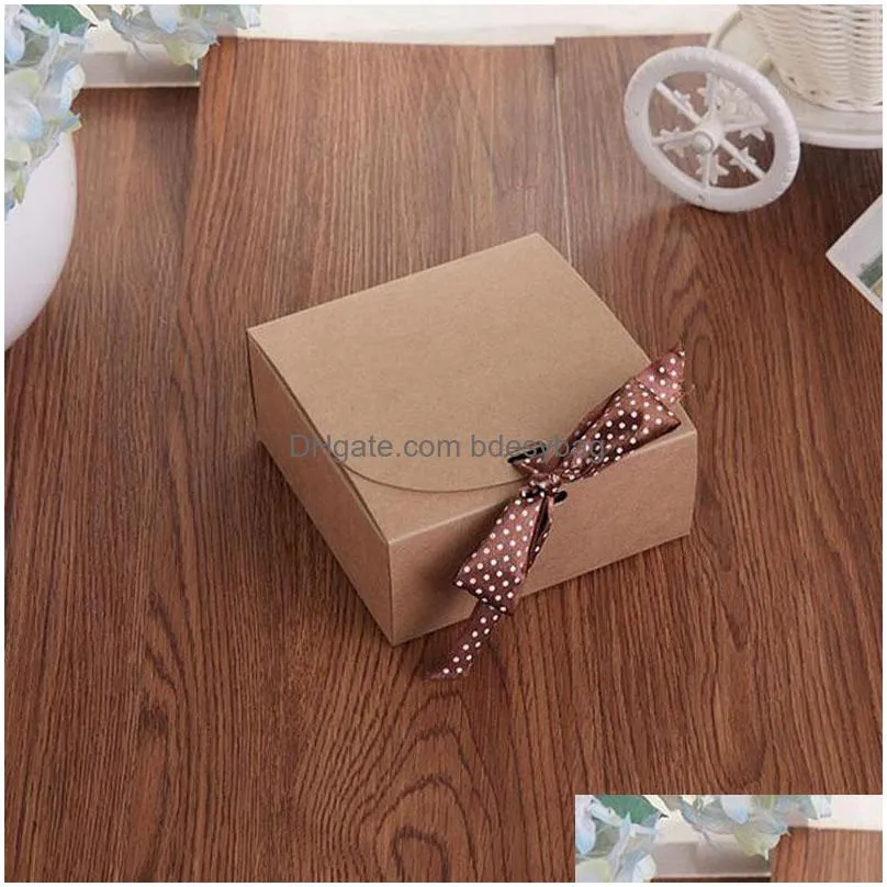 23x11.5x5cm brown kraft paper storage box for scarves underwear packing diy gift package case shipping za4215