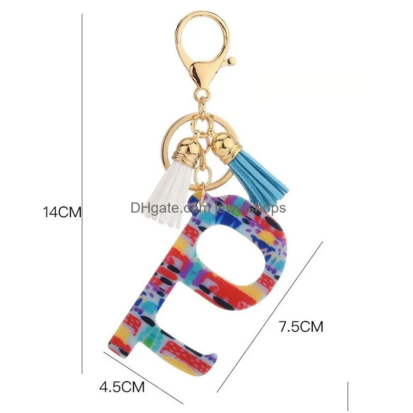 Key Rings Leather Tassel Acrylic Keychains Bag Charm Keyring Accessories Contactless Edc Door Opener Elevator Button Fashion Car Key C Dhigh