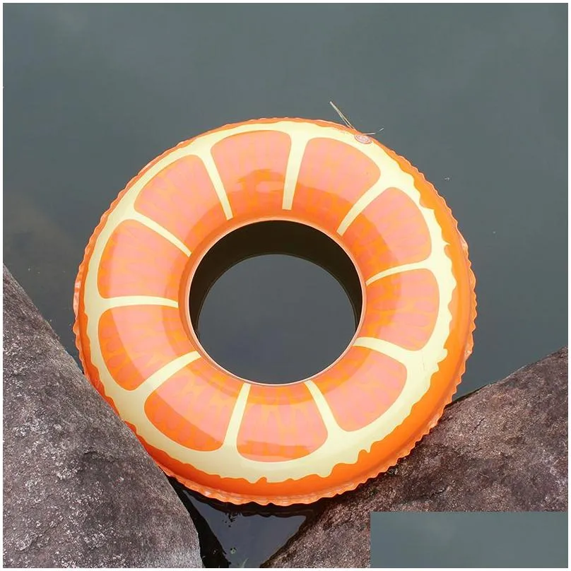 60/70/80/90CM Swimming Pool Lifebuoy Swim Ring Inflatable Toys Life Buoy Watermelon Orange Fruit Design Swimming Rings