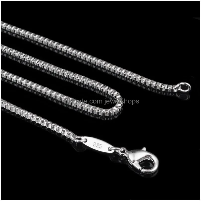 Chains 1.4Mm 925 Stamped Box Chain Necklace Sterling Sier For Men Women Fashion Lobster Clasp Fit Jewelry Making 16 Drop Delivery Jewe Dh4Fd