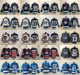Reverse Retro Winnipeg Hockey````Jets 26 Blake Wheeler Jersey Heritage Classic 55 Mark Scheifele 37 Connor Hellebuyck 81 Kyle Connor 33 Dustin
