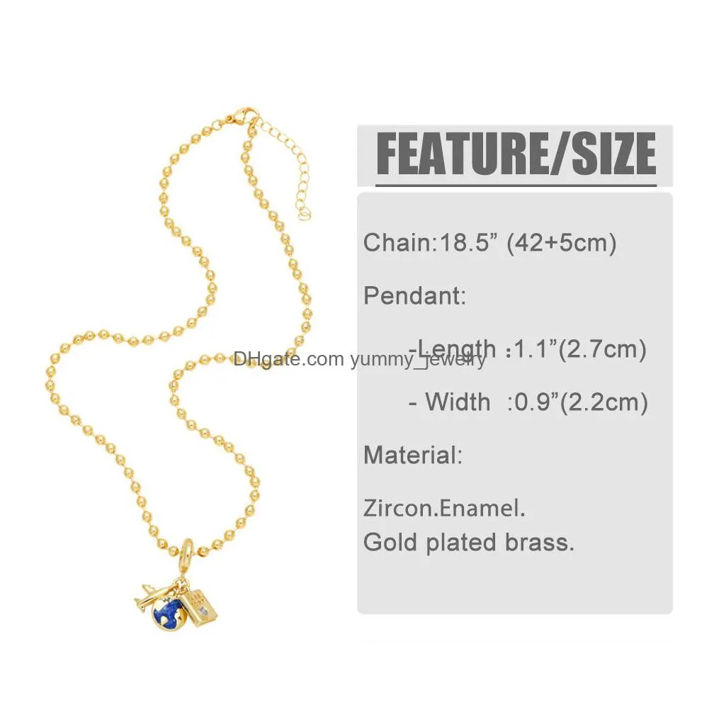 Pendant Necklaces Geunuine Gold Plated Fashion Creative Aircraft Pendant Necklace Accessories Statement Jewelry Drop Delivery Jewelry Dh3E8
