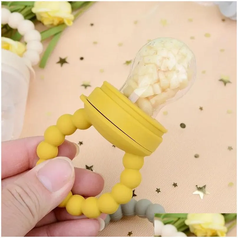 Pacifier Holders Clips Baby Fruit Feeder Silicone Mesh Bag Food grade and Vegetable Nursing Toddler Teething Toys 231109