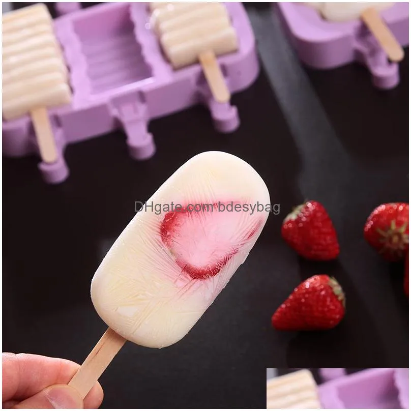 diy ice cream silicone moulds kids animals homemade popsicle molds for children cute cartoon icelolly mold ice cream tools w0070