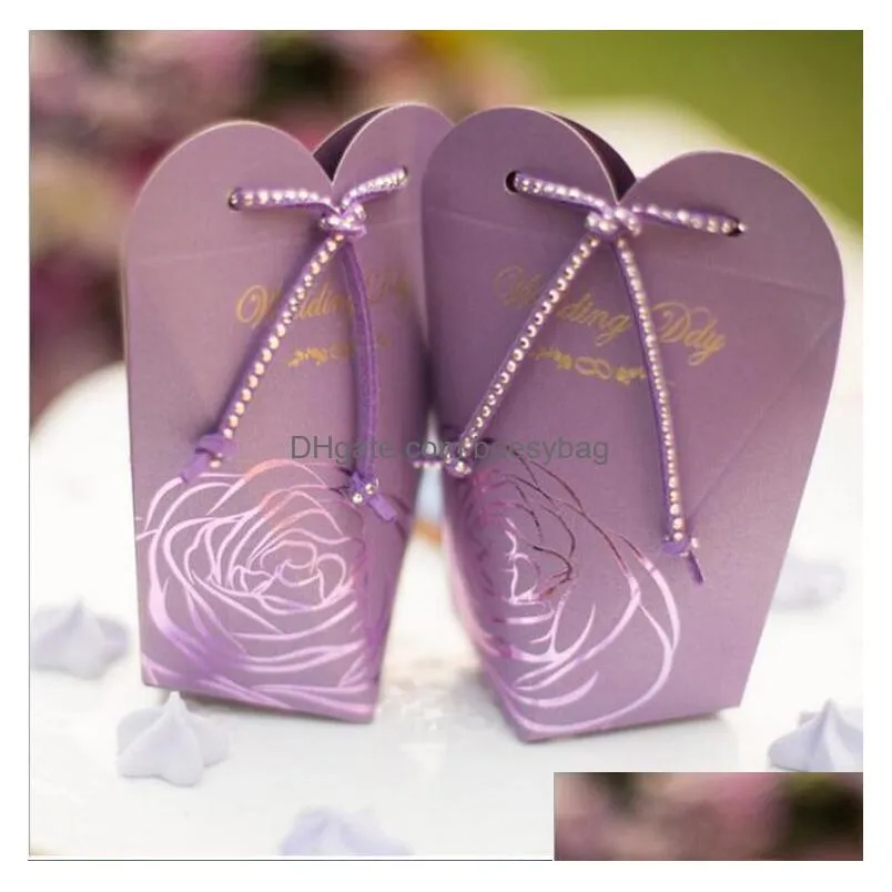 romantic love heart shaped laser cut gift candy boxes casamento wedding party favor with blink rope decoration za1391