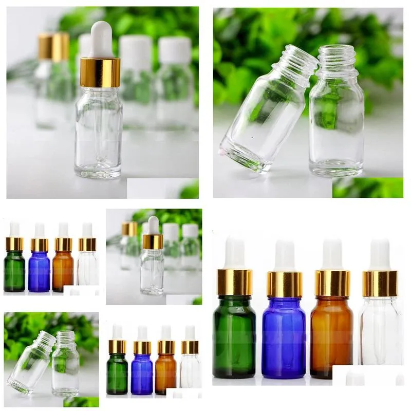 Packing Bottles Wholesale Price 10Ml Glass Eye Dropper Bottle Clear Amber Green Blue Essential Oil 10 Ml Portable Small Per Bottles Dr Dhd6N
