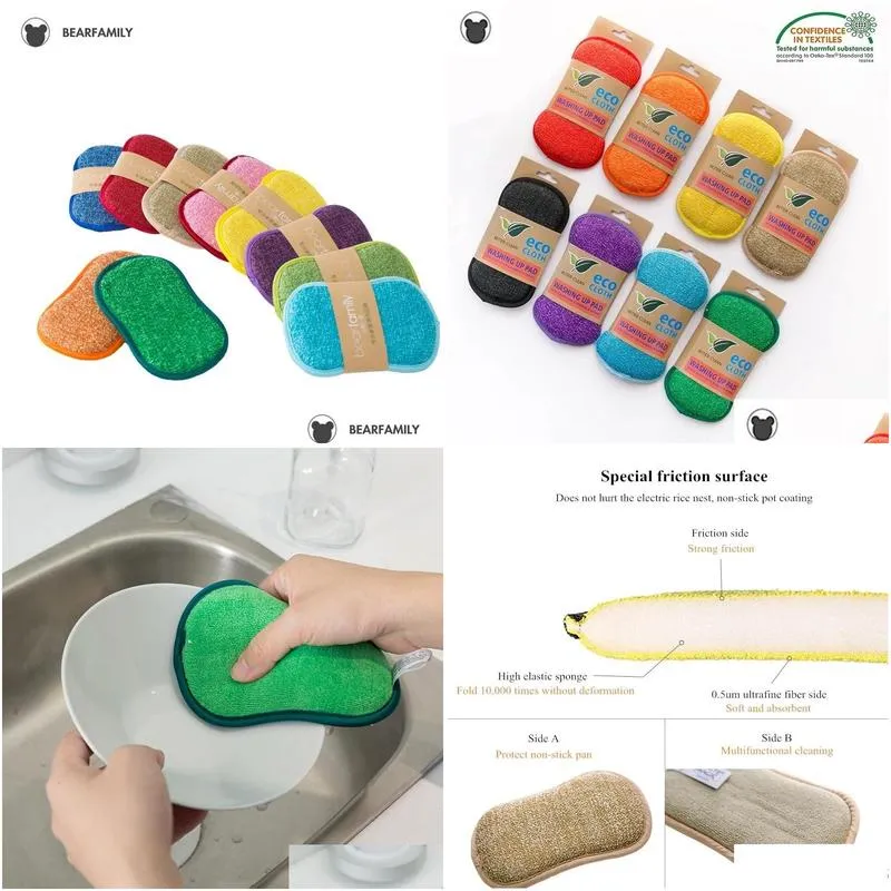 cleaning cloths bear home magic sponges kitchen cleanings brush microfiber scrubbing dish kitchen accessories inventory wholesale