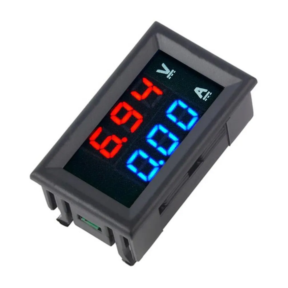 Voltage Meters Wholesale New Dc 100V 10A Voltmeter Ammeter Blue Add Red Led Digital Volt Drop Delivery Office School Business Industri Dhs4Y