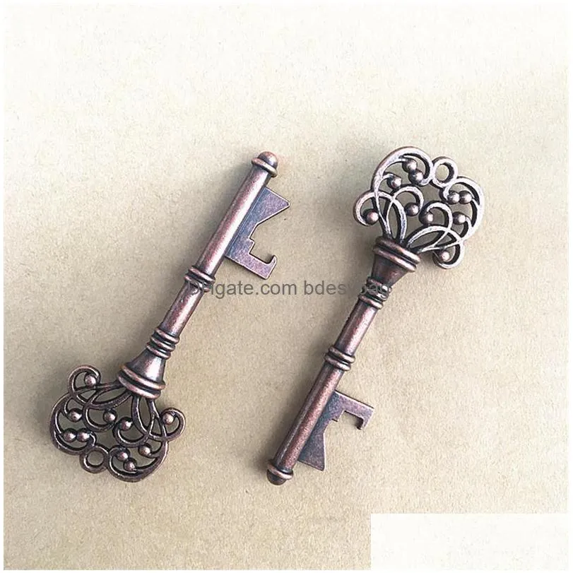 classic creative wedding favors party back gifts for guest antique copper skeleton key bottle opener lx0467