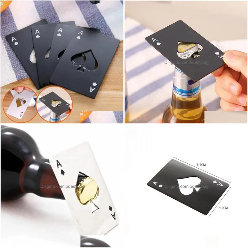 beer bottle opener poker playing card ace of spades bar tool soda cap openers gift kitchen gadgets tools w0147