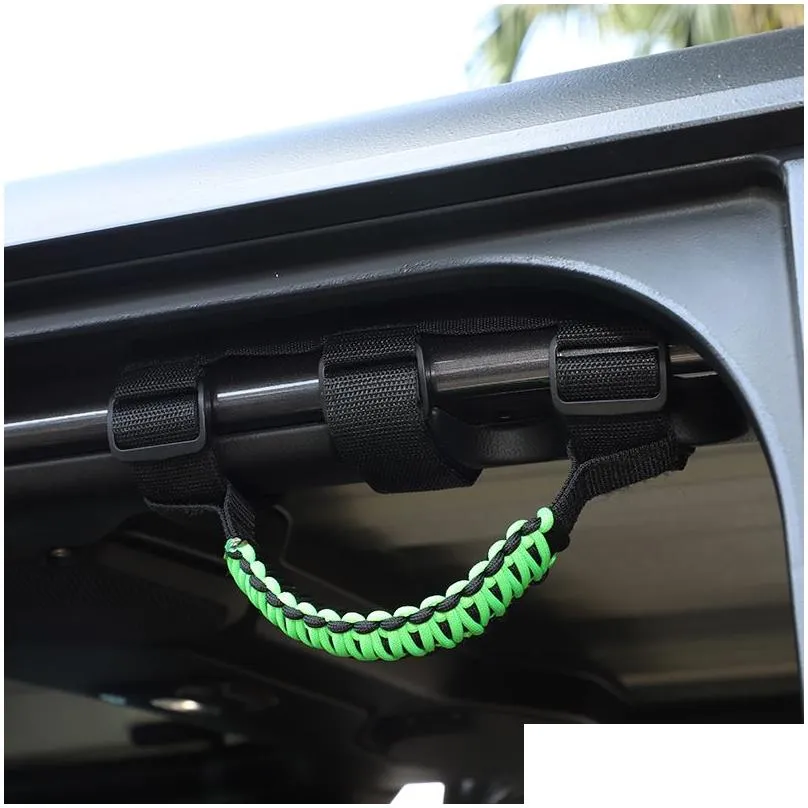 Other Interior Accessories Top Handle Roll Bar Grab Handles Grip For Jeep Wrangler Jl Jk Tj 1997 Upblack Drop Delivery Automobiles Mot Dhdb4