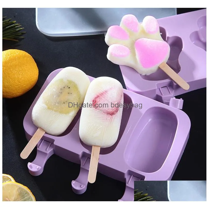 diy ice cream silicone moulds kids animals homemade popsicle molds for children cute cartoon icelolly mold ice cream tools w0070