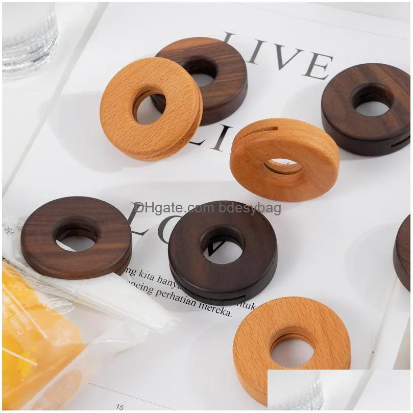 wooden food sealing clip donut shape snack bag sealer coffee bags clamp for home kitchen seal storage keeps food  lx4974