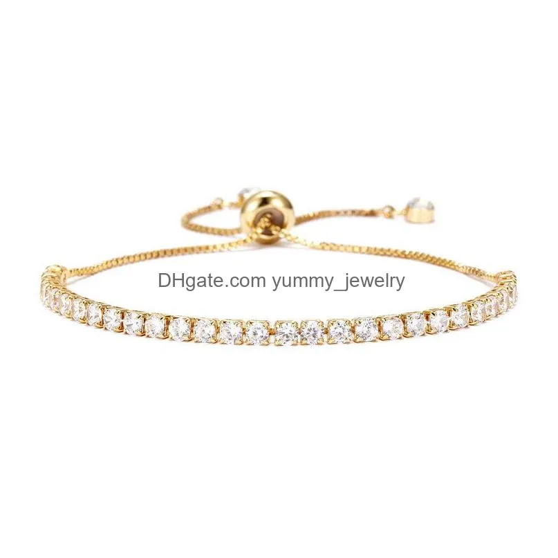 Charm Bracelets Voleaf Dainty Elegant Adjustable Gold Plated Brass Zircon Infinity Rhinestone Bracelet For Women 8 Shape Bangle Jewelr Dhmmp