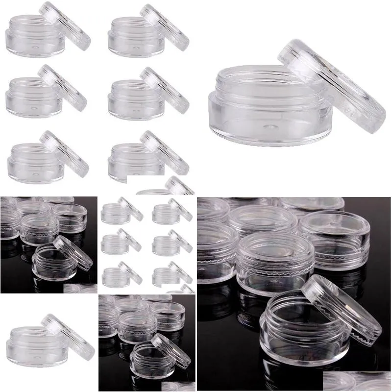 Packing Bottles Wholesale 3G/5G/10G Clear Plastic Cosmetic Sample Container Jars Pot Drop Delivery Office School Business Industrial P Dhlss