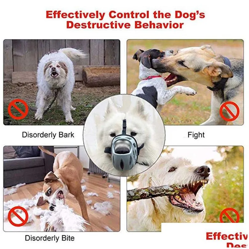 Dog Collars & Leashes Muzzle Breathable Basket Muzzles Dog For Small Medium Large Dogs Mask Anti Biting Barking Chewing Pet Training P Dhaj7