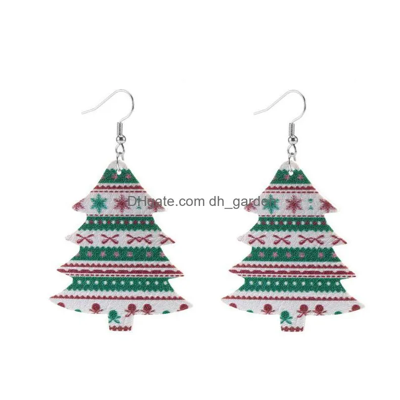 dangle chandelier christmas tree snowflake leather leaf earrings fashion xmas gifts teardrop jewelry for women brincos 2021