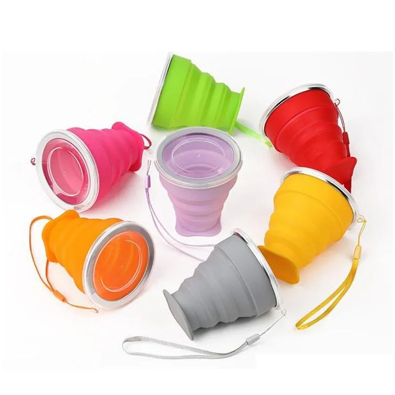 Water Bottles Collapsible Drinking Cups Portable Sile Retractable Folding Telescopic Water Bottles For Travel Cam Drop Delivery Home G Dhlio