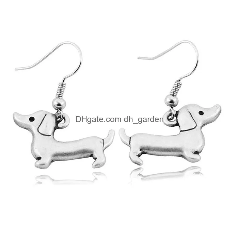 dangle chandelier vintage hippie dachshund drop earrings boho dog charms long for women earings fashion jewelry brinco pendientes