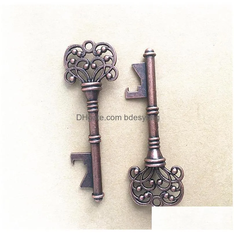 classic creative wedding favors party back gifts for guest antique copper skeleton key bottle opener lx0467