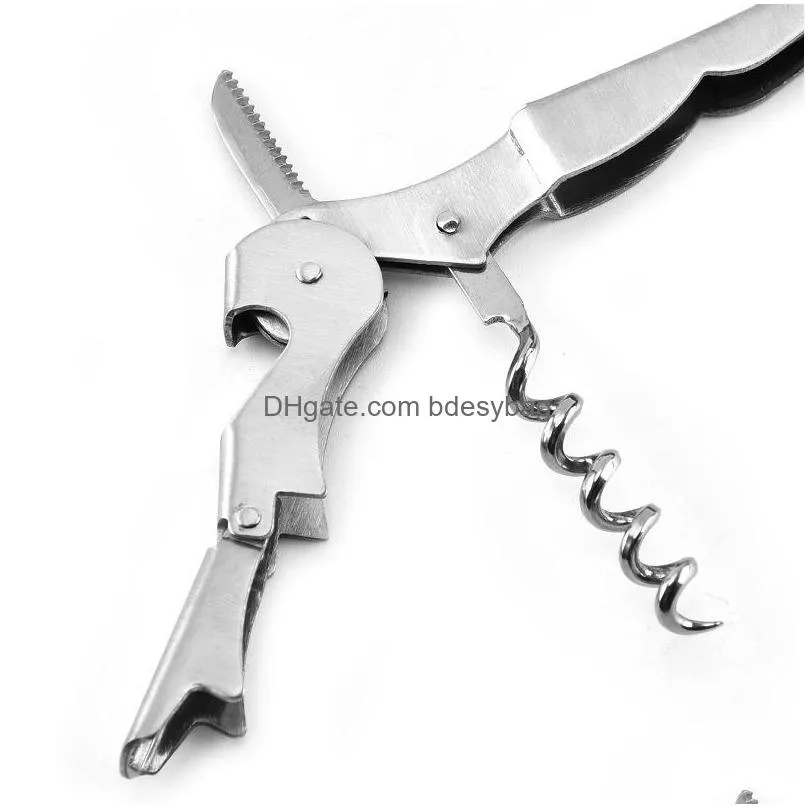 stainless steel red wine corkscrew multifunction wine opener bar tools accessories knife beer opener gifts lx4310