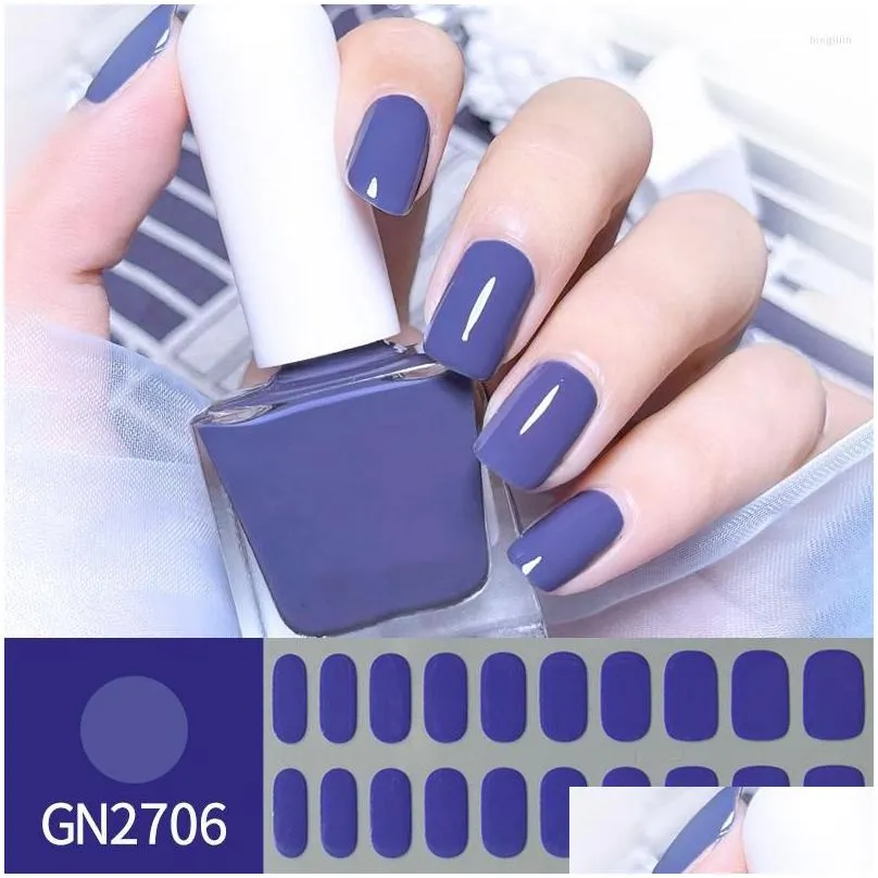 Stickers & Decals Nail Stickers 2023 20 Finger Sticker Baking Gel Enhancement Paste Polish For Women Girls Self Adhesive Drop Delivery Dhsez