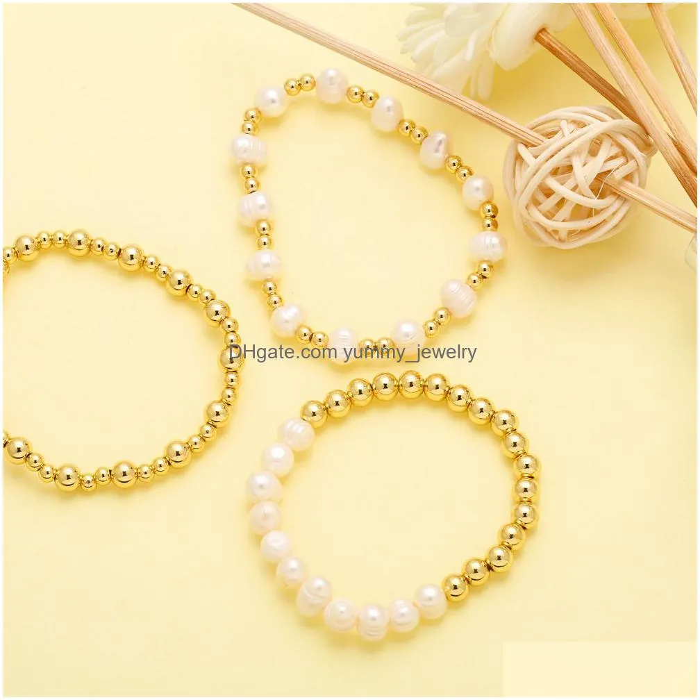Chain Voleaf Copper Chain Baroque Pearl Bracelet For Women Genuine Gold Plated Beaded Jewelry Vbr104 Drop Delivery Jewelry Bracelets Dhnk6