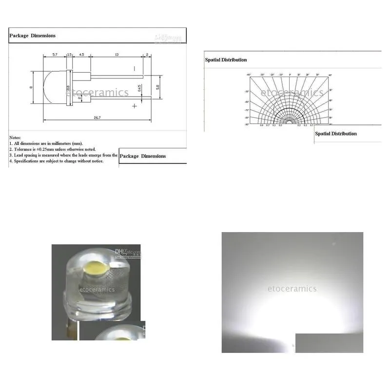 Diode Wholesale 0.5W 8Mm St Hat Led30-40Lm120Ma120Degree Viewing Angle Cool White/6000-7000K 2000Pcs/Lot Drop Delivery Office School B Dhtdw