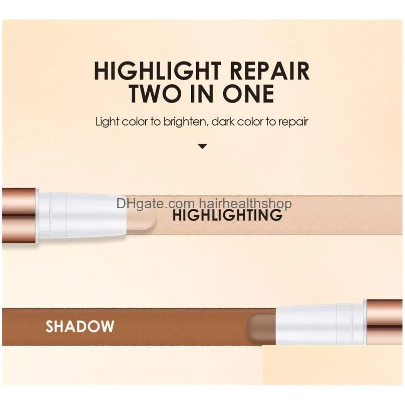 Concealer O.Two.O Contour Stick Double Head Concealer Pen Waterproof Matte Finish Highlighters Shadow Contouring Pencil Cosmetics For Dhrfu