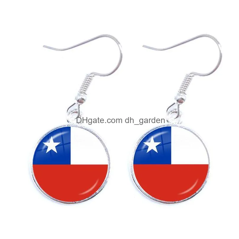 dangle chandelier national flag drop earrings chile hungary uruguay mexico romania croatia vatican panama vietnam jewelry for women