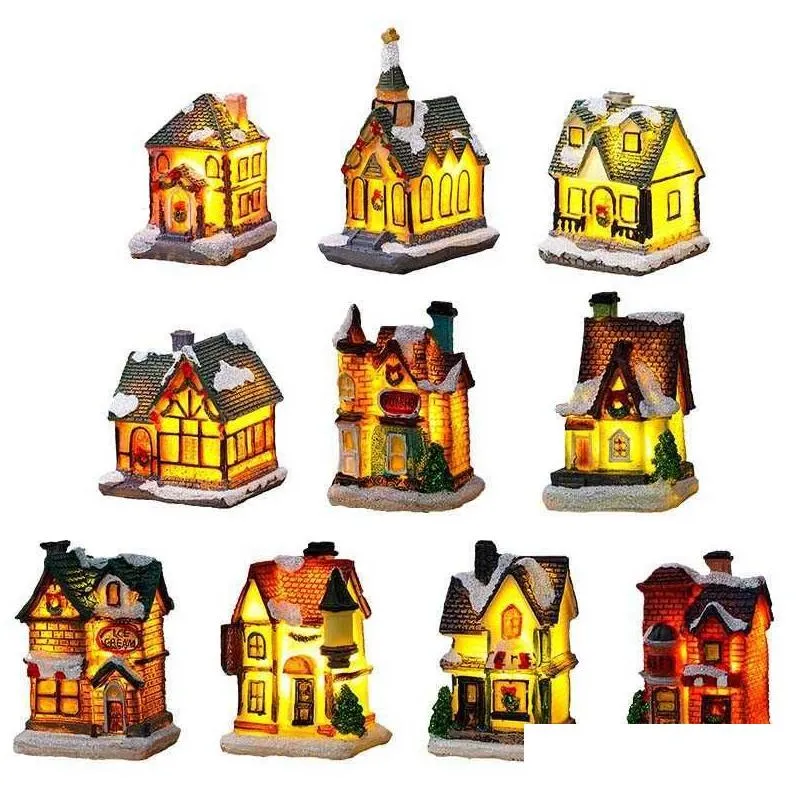 Christmas Decorations Christmas Light House Village Decorations For Home Xmas Gifts Ornaments New Year 2023 Natale Navidad Noel L23062 Dh8Iv