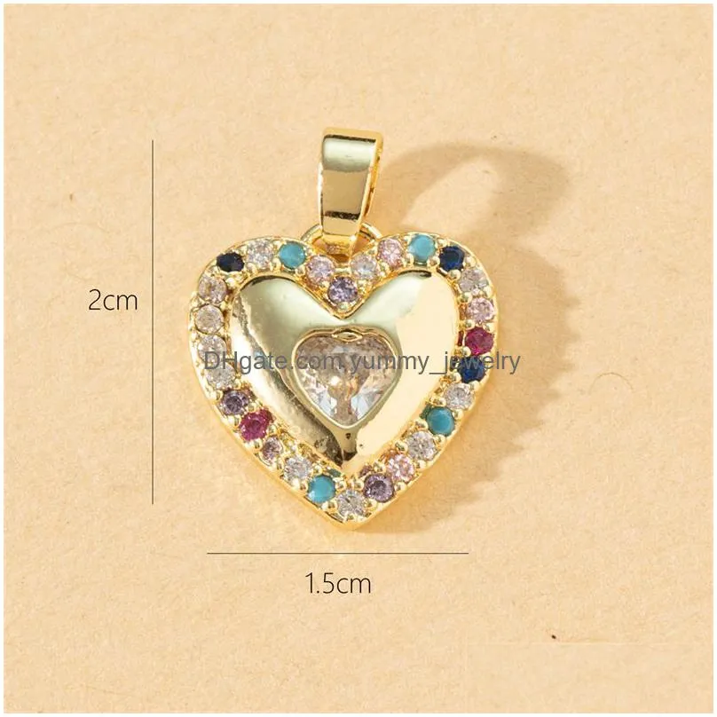 Charms Voleaf Copper Heart Charm Pendant Gold Plated Zirconia Components For Jewelry Making Vjc103 Drop Delivery Jewelry Jewelry Findi Dhd8C